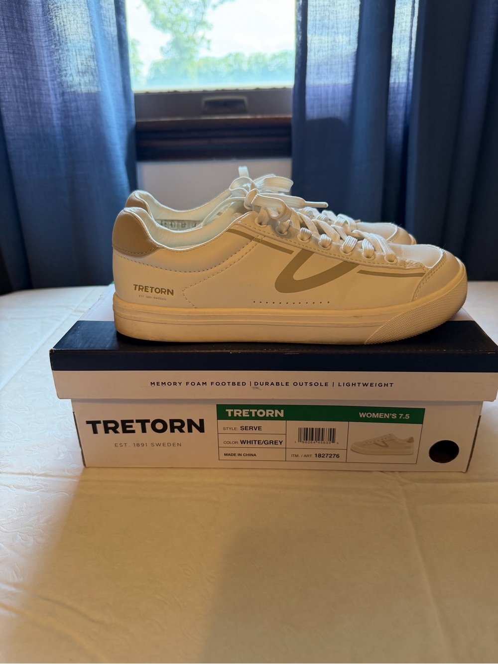 Tretorn Serve White with Grey Accent Sneakers